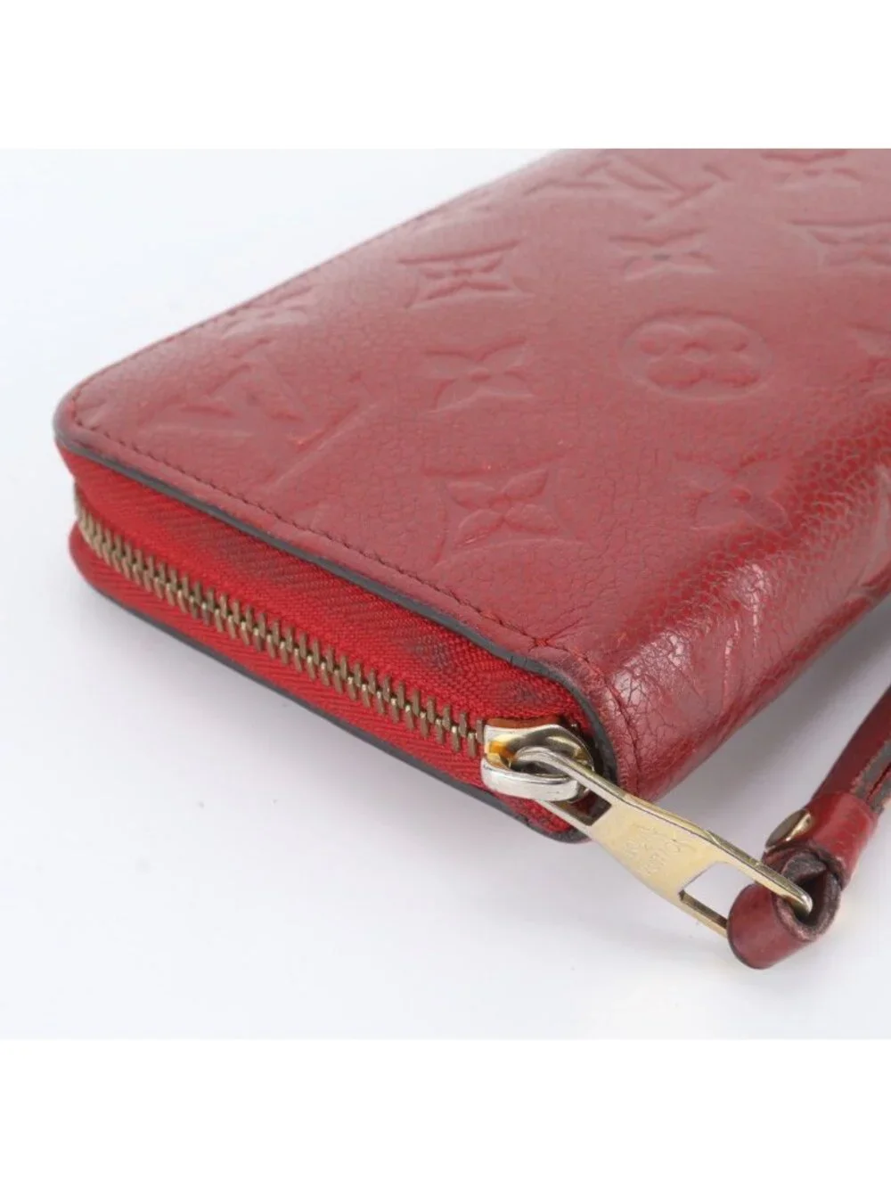 Louis Vuitton Monogram Empreinte Zippy Wallet Scarlet Leather